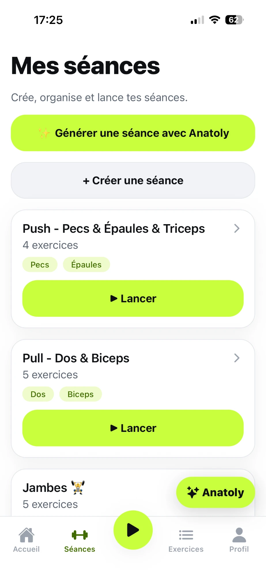 Mes séances Talos